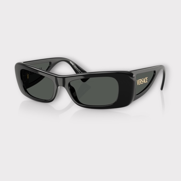 Versace VE2232 143887 Womens Sunglasses in Black Frame, Dark Grey Lens